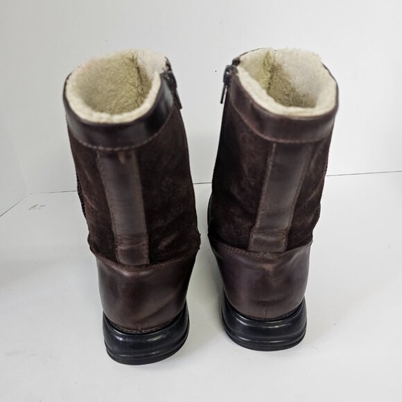 Khombu Boots Brown Leather Rustic Sherpa Winter 8.5 - Picture 4 of 12